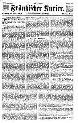 Fränkischer Kurier Montag 13. Februar 1860