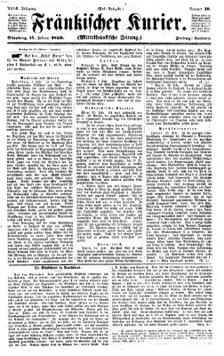 Fränkischer Kurier Freitag 17. Februar 1860