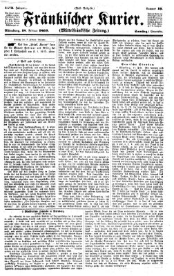 Fränkischer Kurier Samstag 18. Februar 1860