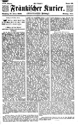 Fränkischer Kurier Montag 27. Februar 1860