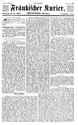 Fränkischer Kurier Donnerstag 26. April 1860