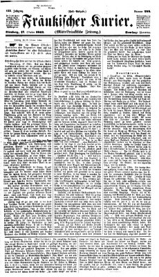 Fränkischer Kurier Samstag 17. Oktober 1863