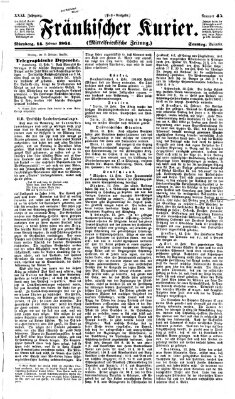 Fränkischer Kurier Sonntag 14. Februar 1864