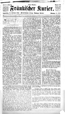 Fränkischer Kurier Montag 22. Februar 1869