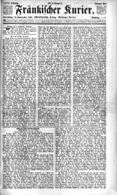 Fränkischer Kurier Dienstag 14. September 1869