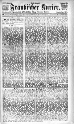 Fränkischer Kurier Donnerstag 23. September 1869