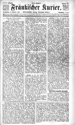 Fränkischer Kurier Sonntag 3. Oktober 1869