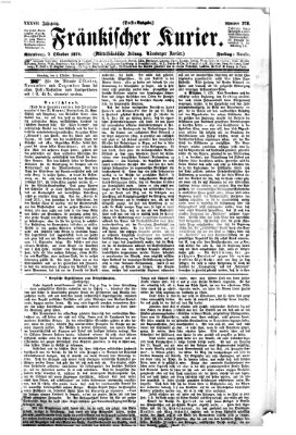 Fränkischer Kurier Freitag 7. Oktober 1870