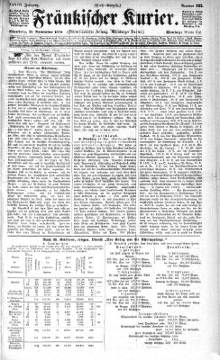 Fränkischer Kurier Montag 21. November 1870