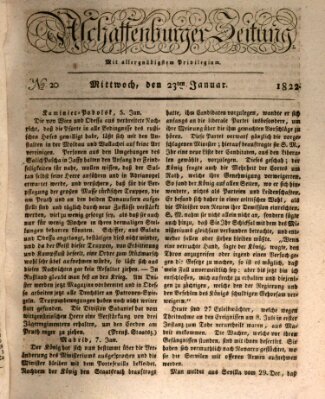 Aschaffenburger Zeitung Mittwoch 23. Januar 1822