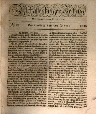 Aschaffenburger Zeitung Donnerstag 31. Januar 1822