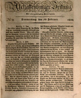 Aschaffenburger Zeitung Donnerstag 7. Februar 1822