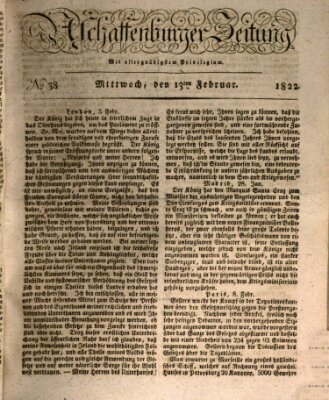 Aschaffenburger Zeitung Mittwoch 13. Februar 1822