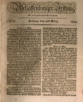 Aschaffenburger Zeitung Freitag 22. März 1822