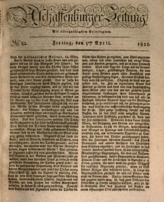 Aschaffenburger Zeitung Freitag 5. April 1822