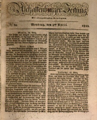 Aschaffenburger Zeitung Montag 8. April 1822