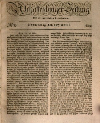 Aschaffenburger Zeitung Donnerstag 11. April 1822