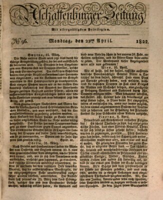 Aschaffenburger Zeitung Montag 22. April 1822