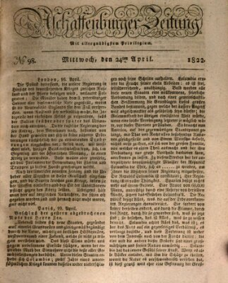 Aschaffenburger Zeitung Mittwoch 24. April 1822