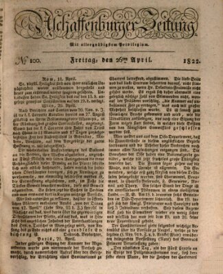 Aschaffenburger Zeitung Freitag 26. April 1822