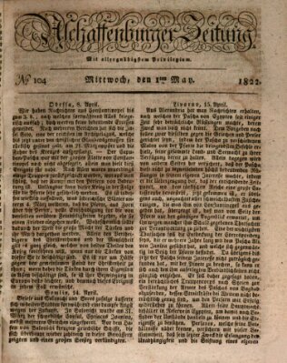 Aschaffenburger Zeitung Mittwoch 1. Mai 1822