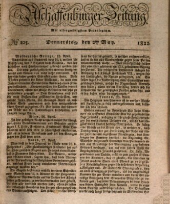 Aschaffenburger Zeitung Donnerstag 2. Mai 1822