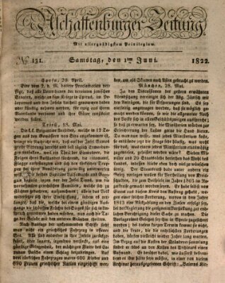 Aschaffenburger Zeitung Samstag 1. Juni 1822
