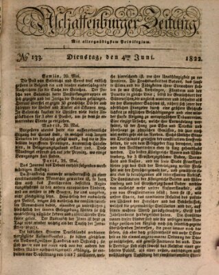 Aschaffenburger Zeitung Dienstag 4. Juni 1822