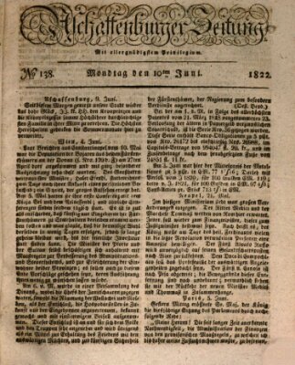 Aschaffenburger Zeitung Montag 10. Juni 1822