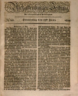 Aschaffenburger Zeitung Donnerstag 13. Juni 1822