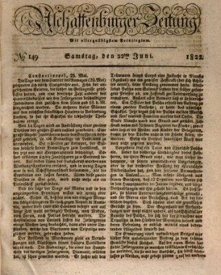 Aschaffenburger Zeitung Samstag 22. Juni 1822