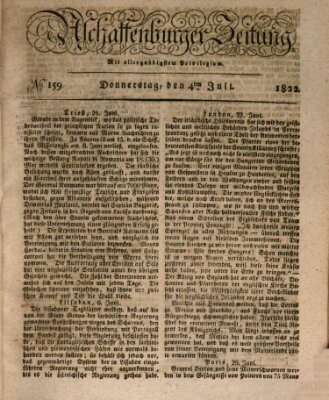 Aschaffenburger Zeitung Donnerstag 4. Juli 1822