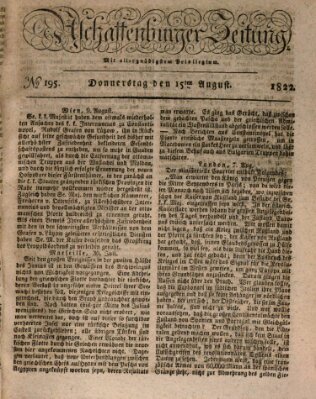 Aschaffenburger Zeitung Donnerstag 15. August 1822