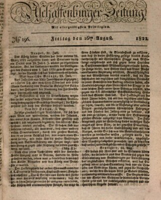 Aschaffenburger Zeitung Freitag 16. August 1822