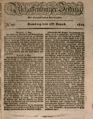 Aschaffenburger Zeitung Samstag 17. August 1822