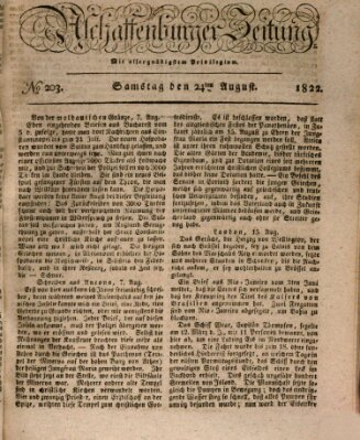 Aschaffenburger Zeitung Samstag 24. August 1822