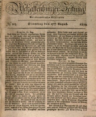 Aschaffenburger Zeitung Dienstag 27. August 1822