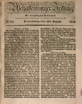 Aschaffenburger Zeitung Donnerstag 29. August 1822