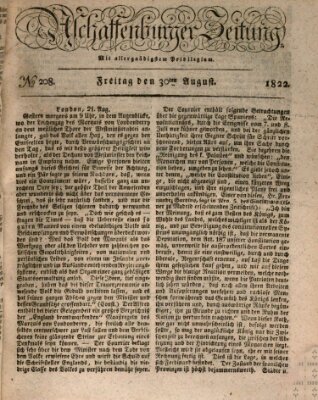 Aschaffenburger Zeitung Freitag 30. August 1822