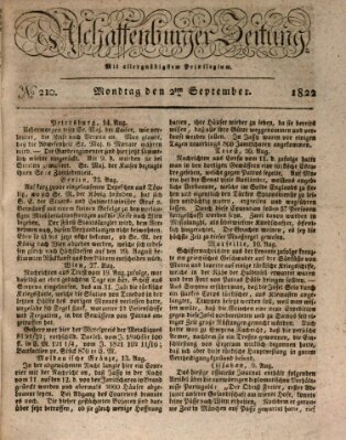 Aschaffenburger Zeitung Montag 2. September 1822