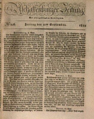 Aschaffenburger Zeitung Freitag 20. September 1822