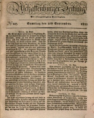 Aschaffenburger Zeitung Samstag 21. September 1822