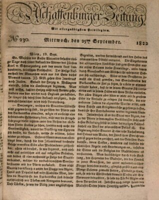 Aschaffenburger Zeitung Mittwoch 25. September 1822