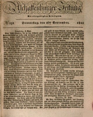 Aschaffenburger Zeitung Donnerstag 26. September 1822