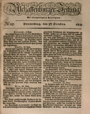 Aschaffenburger Zeitung Donnerstag 3. Oktober 1822