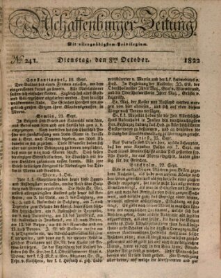 Aschaffenburger Zeitung Dienstag 8. Oktober 1822