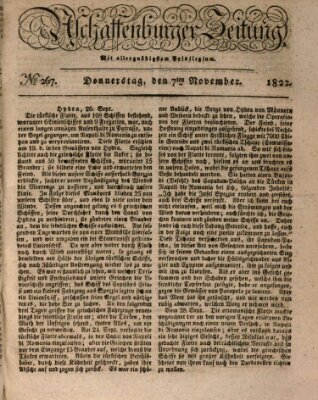 Aschaffenburger Zeitung Donnerstag 7. November 1822