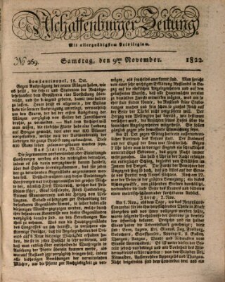 Aschaffenburger Zeitung Samstag 9. November 1822