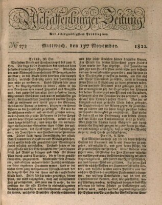 Aschaffenburger Zeitung Mittwoch 13. November 1822