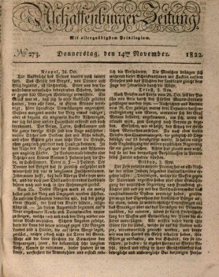 Aschaffenburger Zeitung Donnerstag 14. November 1822